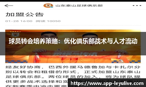 球员转会培养策略：优化俱乐部战术与人才流动